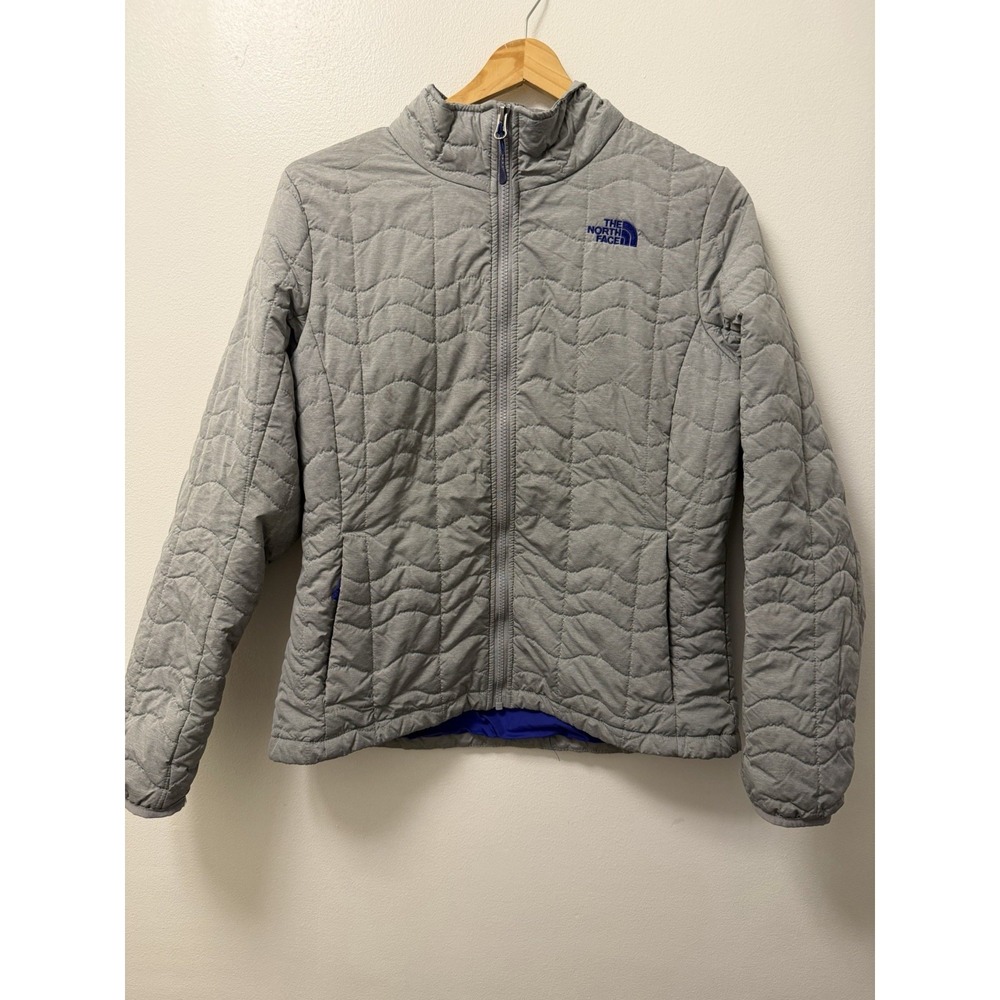The North Face Puffer Winter Jacket Coat Gray Women's Large Full Zip Outdoors